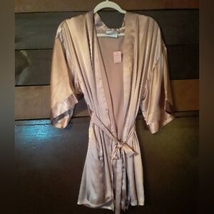 Small TURQUAZ Rose Colored Belted Sexy 3/4 Sleeve Robe